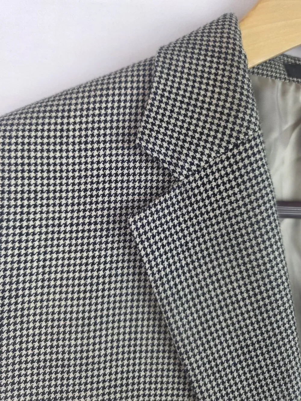 Lauren Ralph Laruen Men's Suit Blazer Size 42R Houndstooth Wool Silk Coat Jacket